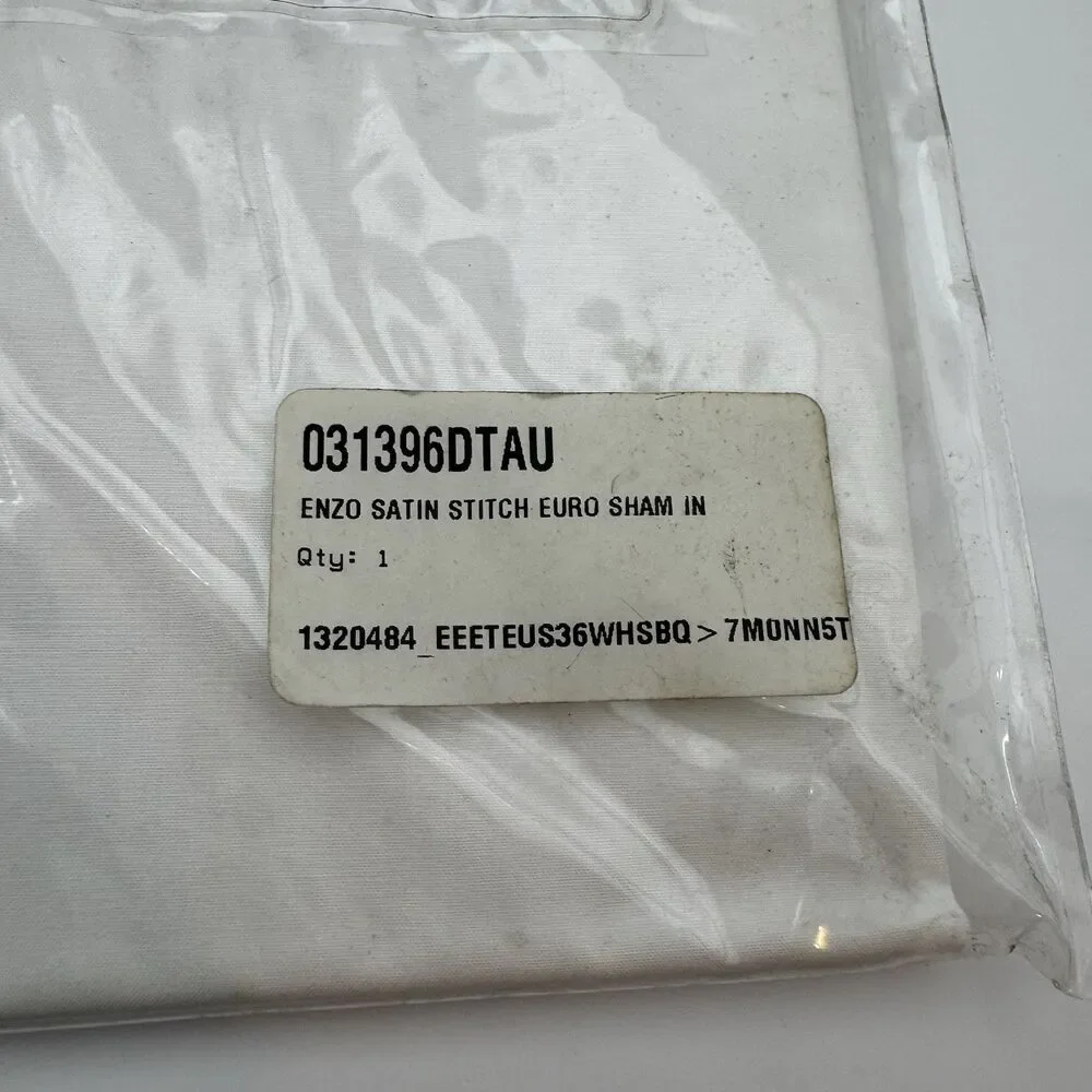 Eastern Accents Enzo Satin Stitch Euro Sham - Taupe/White - NEW NIP 27x27
